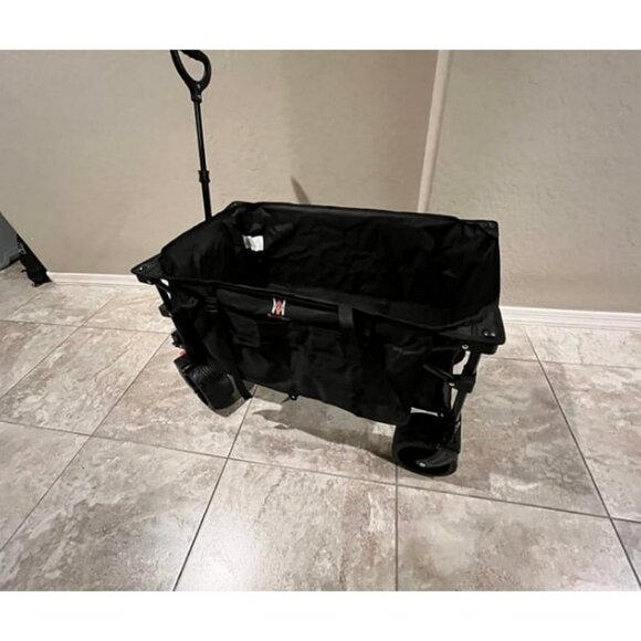 Collapsible Folding Wagon, Beach Wagon Cart Heavy Duty Foldable with Big Wheels - Picture 1 of 3